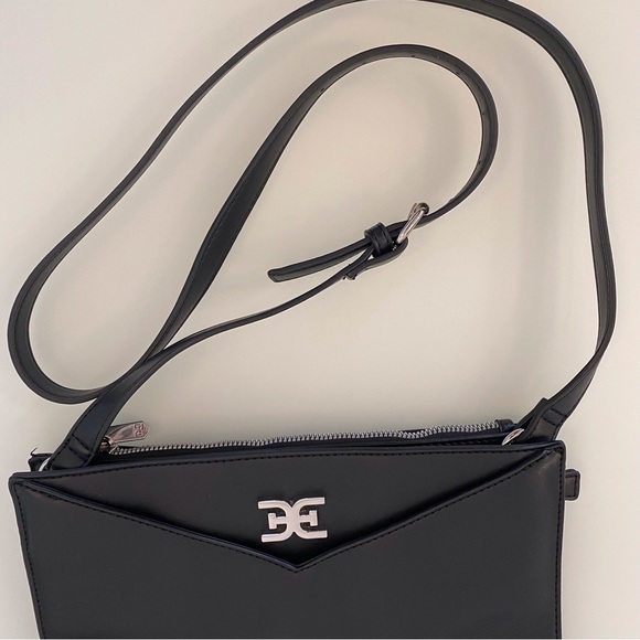 Sam Edelman | Black Vegan Leather Envelope Crossbody Bag - Picture 5 of 16